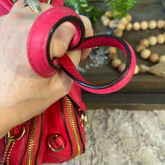 Coach Fuchsia Madison Georgie  Leather Satchel Shoulder Bag - Picture 15 of 16